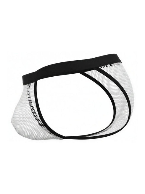 CandyMan 99933 Men's Underwear Seductive Mesh Bikini Color White Mesh