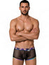CandyMan 99934 Men's Underwear Breathable Mesh Tropical Trunks Color Black