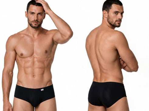 CandyMan 99943 Men's Underwear Sleek Low Rise Trunks Color Black