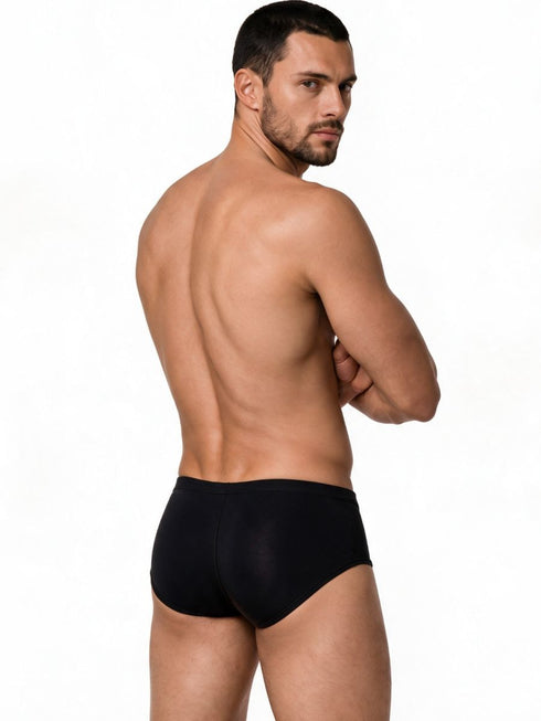 CandyMan 99943 Men's Underwear Sleek Low Rise Trunks Color Black