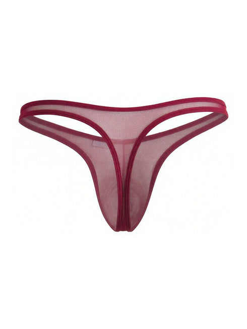 CandyMan 99954 Men's Underwear Sheer Mesh Thongs Color Burgundy Mesh