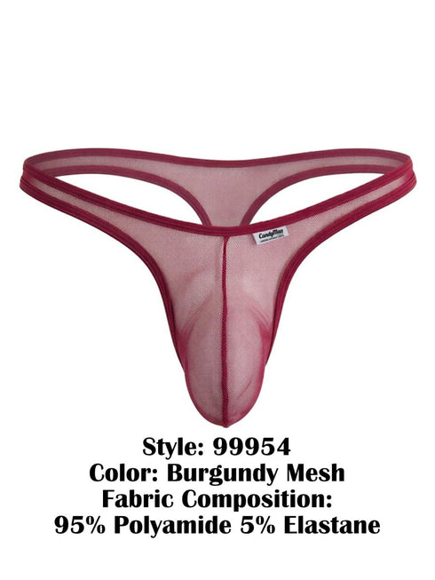 CandyMan 99954 Thongs Color Burgundy Mesh