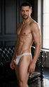 CandyMan 99954 Men's Underwear Sheer Mesh Thongs Color White Mesh