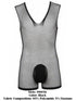 CandyMan 99956 Men's Underwear Sheer Textured Mesh Lace-Up Bodysuit Color Black