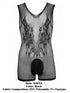 CandyMan 99958 Men's Underwear Sheer Patterned Bodysuit Color Black