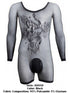 CandyMan 99959 Men's Underwear Bodysuit Alluring Sheer Long Sleeve Color Black