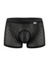 CandyMan 99962 Men's Underwear Sheer Geometric Mesh Boxer Briefs Color Black