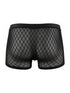 CandyMan 99962 Men's Underwear Sheer Geometric Mesh Boxer Briefs Color Black