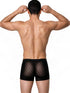 CandyMan 99962 Men's Underwear Sheer Geometric Mesh Boxer Briefs Color Black