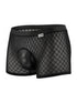 CandyMan 99962 Men's Underwear Sheer Geometric Mesh Boxer Briefs Color Black