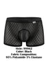 CandyMan 99962 Men's Underwear Sheer Geometric Mesh Boxer Briefs Color Black