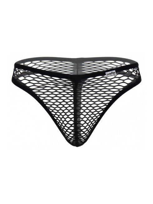 CandyMan 99963 Men's Underwear Fishnet Breathable Thong Color Black