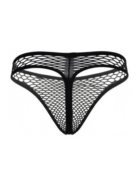CandyMan 99963 Men's Underwear Fishnet Breathable Thong Color Black