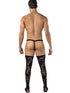 CandyMan 99968 Men's Underwear Seductive Lace Thigh Highs Color Black
