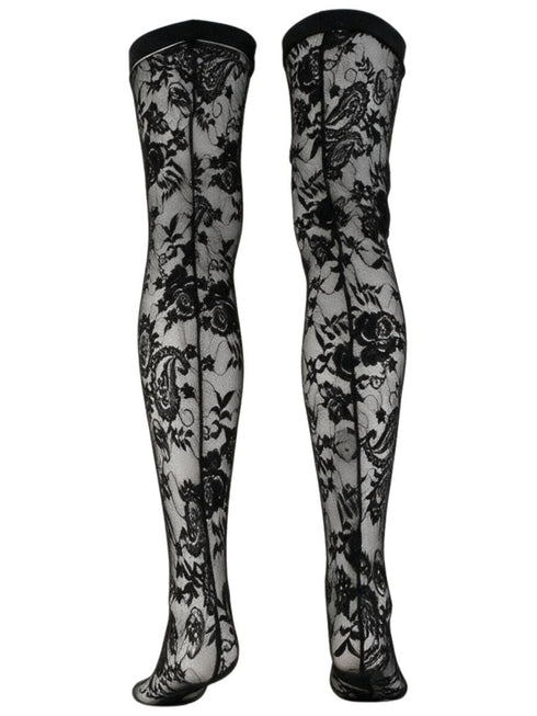 CandyMan 99968 Men's Underwear Seductive Lace Thigh Highs Color Black
