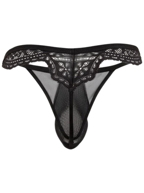 CandyMan 99969 Men's Underwear Mesh Lace Seductive Thongs Color Black