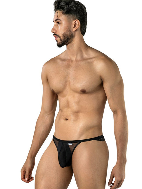 CandyMan 99969 Men's Underwear Mesh Lace Seductive Thongs Color Black