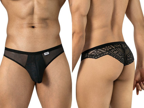 CandyMan 99971 Men's Underwear Seductive Mesh Lace Thongs Color Black