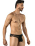 CandyMan 99971 Men's Underwear Seductive Mesh Lace Thongs Color Black