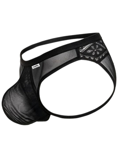 CandyMan 99971 Men's Underwear Seductive Mesh Lace Thongs Color Black