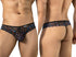 CandyMan 99975 Men's Underwear Printed Mesh Thongs Color Black