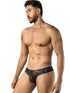 CandyMan 99975 Men's Underwear Printed Mesh Thongs Color Black