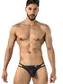 CandyMan 99977 Men's Underwear Seductive Printed Mesh Jockstrap Color Black