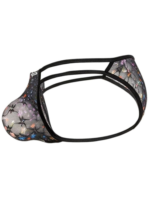 CandyMan 99977 Men's Underwear Seductive Printed Mesh Jockstrap Color Black