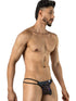 CandyMan 99977 Men's Underwear Seductive Printed Mesh Jockstrap Color Black