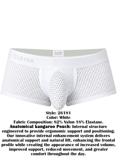 Clever Moda 26181 Men's Underwear Ulises Trunks Color White