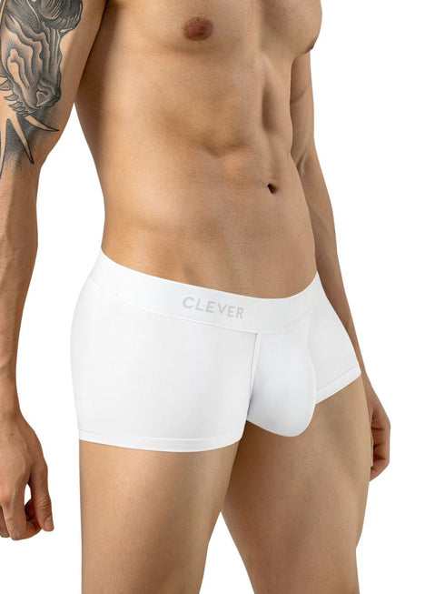 Clever 26207 Men's Underwear Mompox Trunks Sleek Ergonomic Fit Color White