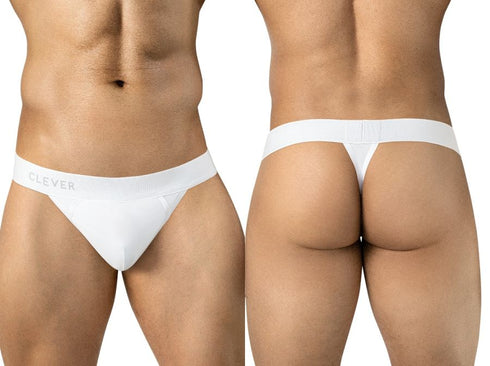 Clever 26219 Men's Underwear Marsella Thongs for Sleek Minimalist Comfort Color White