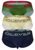 Clever 519968 3PK Australian Latin Briefs Color Beige-Blue-Green