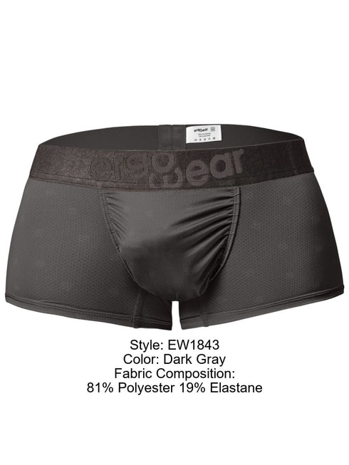 ErgoWear EW1843 Men's Underwear FEEL SE Sleek Breathable Trunks Color Dark Gray