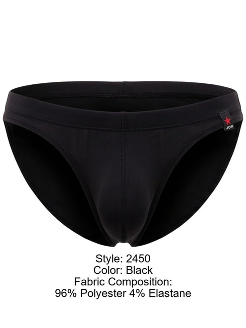 JOR 2450 Men's Underwear Invisible Briefs Sleek Comfort Color Black