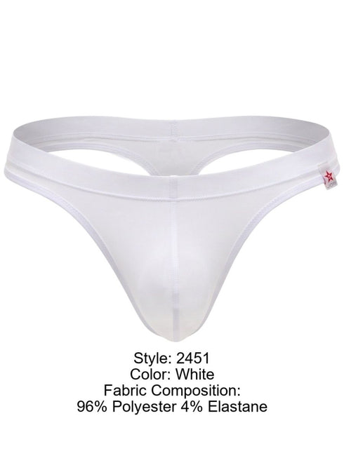 JOR 2451 Men's Underwear Invisible Sleek Thongs Color White