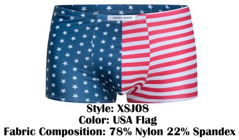 JUSTIN+SIMON XSJ08 Classic Boxer Color USA Flag