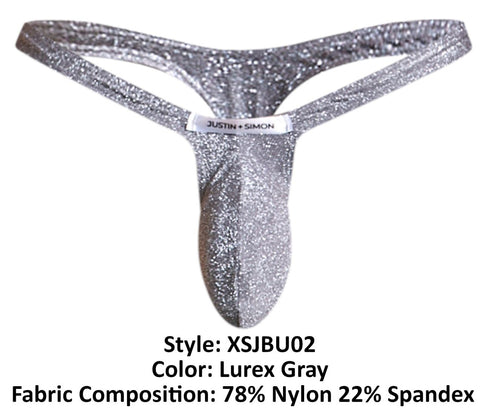 JUSTIN+SIMON XSJBU02 Bulge Thongs Color Lurex Gray