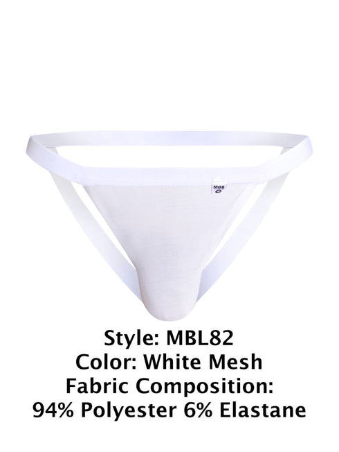 MaleBasics MBL82 Sexy Jockstrap Color White Mesh