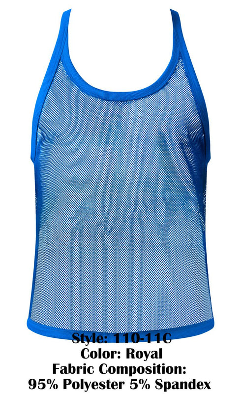 Male Power 110-11C Fishnet 2 Tank Top Color Royal