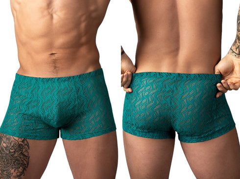 Male Power 150-305 Ripple Pouch Short Trunks Color Teal