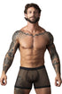 Male Power 152-11C Fishnet 2 Pouch Short Color Black