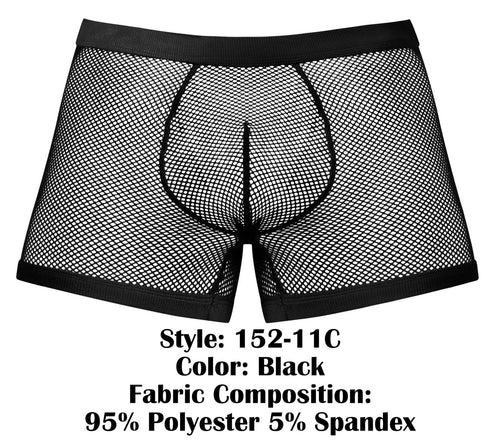 Male Power 152-11C Fishnet 2 Pouch Short Color Black