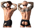Male Power 162-304 Open Ended Moonshine Short Open Front Elastic Cock Ring Color Black