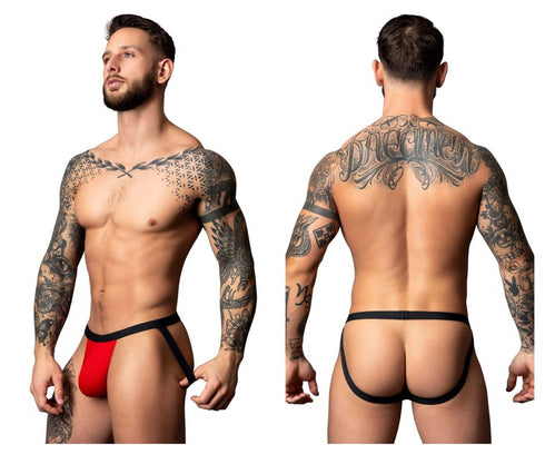 Male Power 349-300 Hot Mesh Jock Color Black-Red