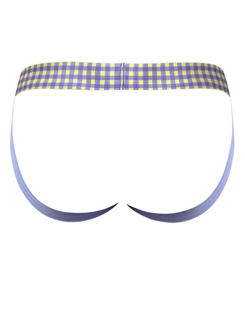 Male Power 350-306 So Comfy Gingham Jockstrap in Purple Color Purple