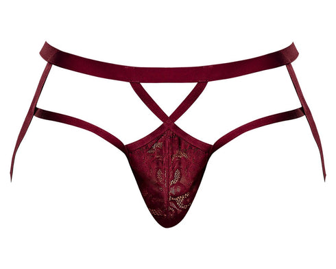 Male Power 394-289 Lucifer Strappy Jock Color Burgundy