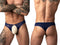 Male Power 409-280 Sassy Lace Open Ring Thong Color Navy