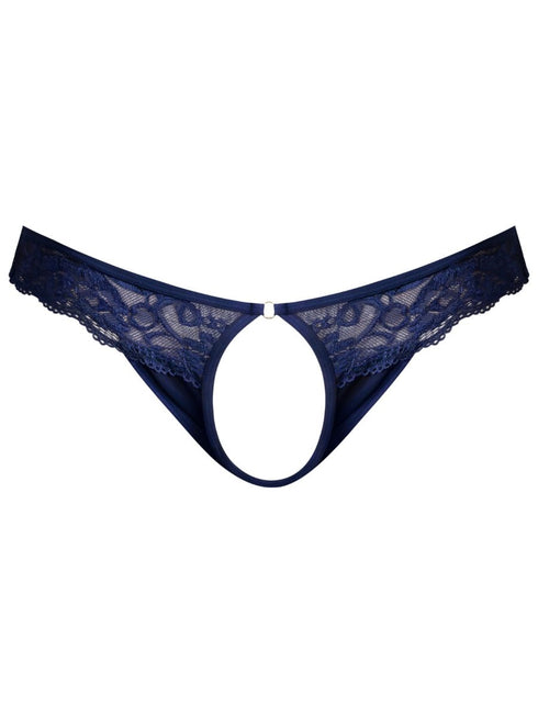 Male Power 409-280 Sassy Lace Open Ring Thong Color Navy