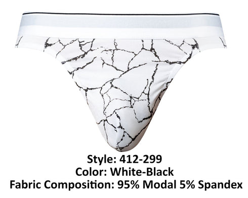 Male Power 412-299 Soo Cumfy Thong Color White-Black